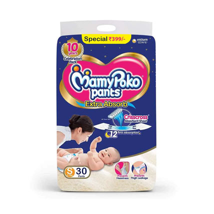 MamyPoko Baby Diapers Pants Extra Absorb Small